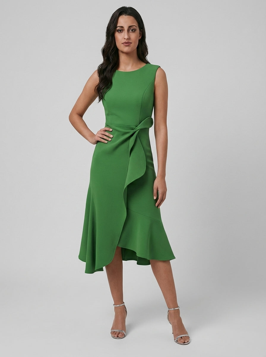 Brellmont | Lily Women’s Draped Asymmetric Midi Evening Dress