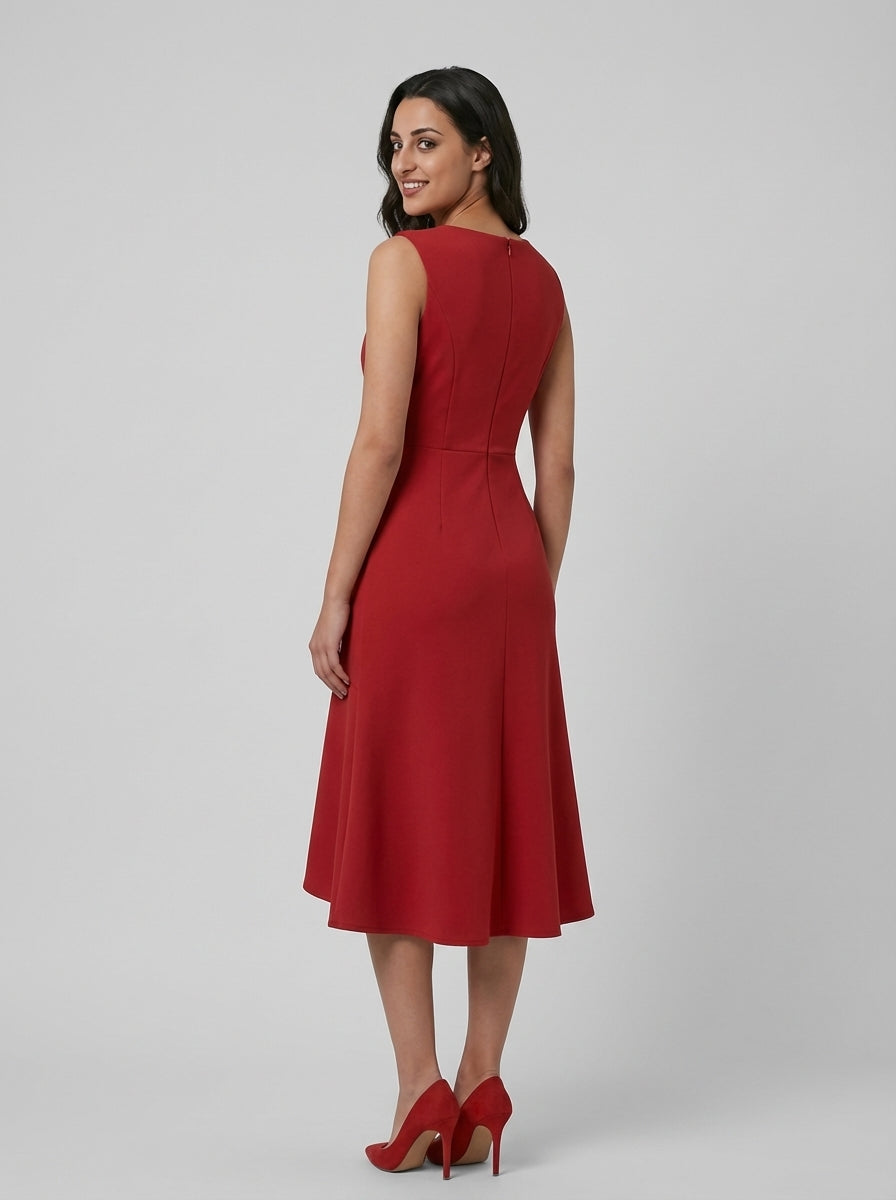 Brellmont | Lily Women’s Draped Asymmetric Midi Evening Dress