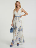 Brellmont | Aria Women’s Pleated Floral Summer Maxi Dress