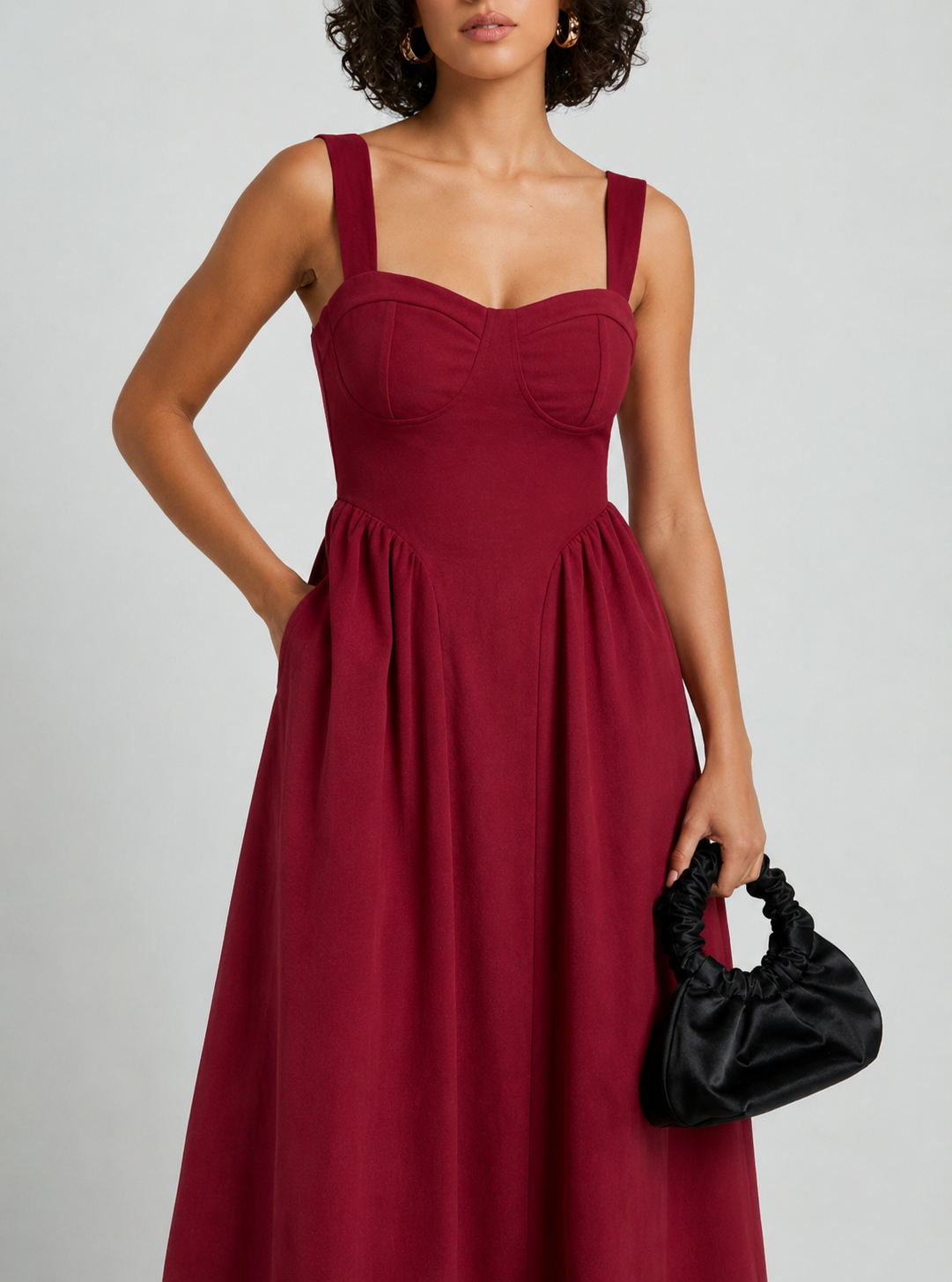 Brellmont | Burgundy Midi Dress