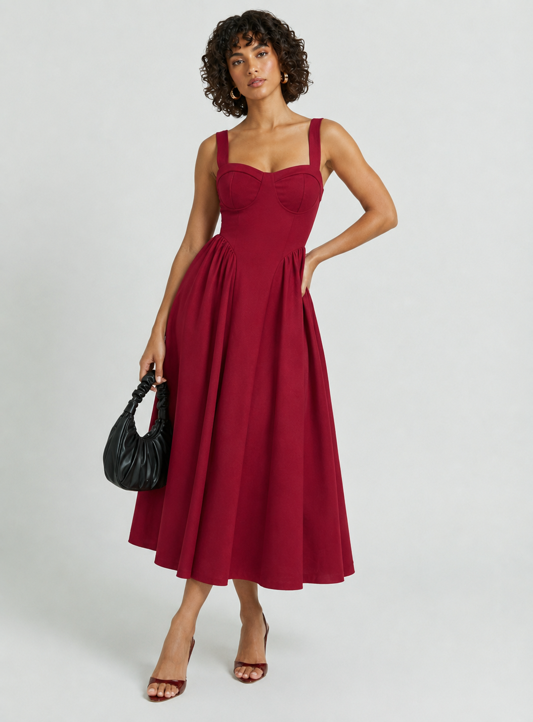 Brellmont | Burgundy Midi Dress
