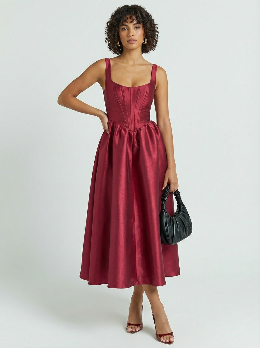 Brellmont | Burgundy Midi Dress
