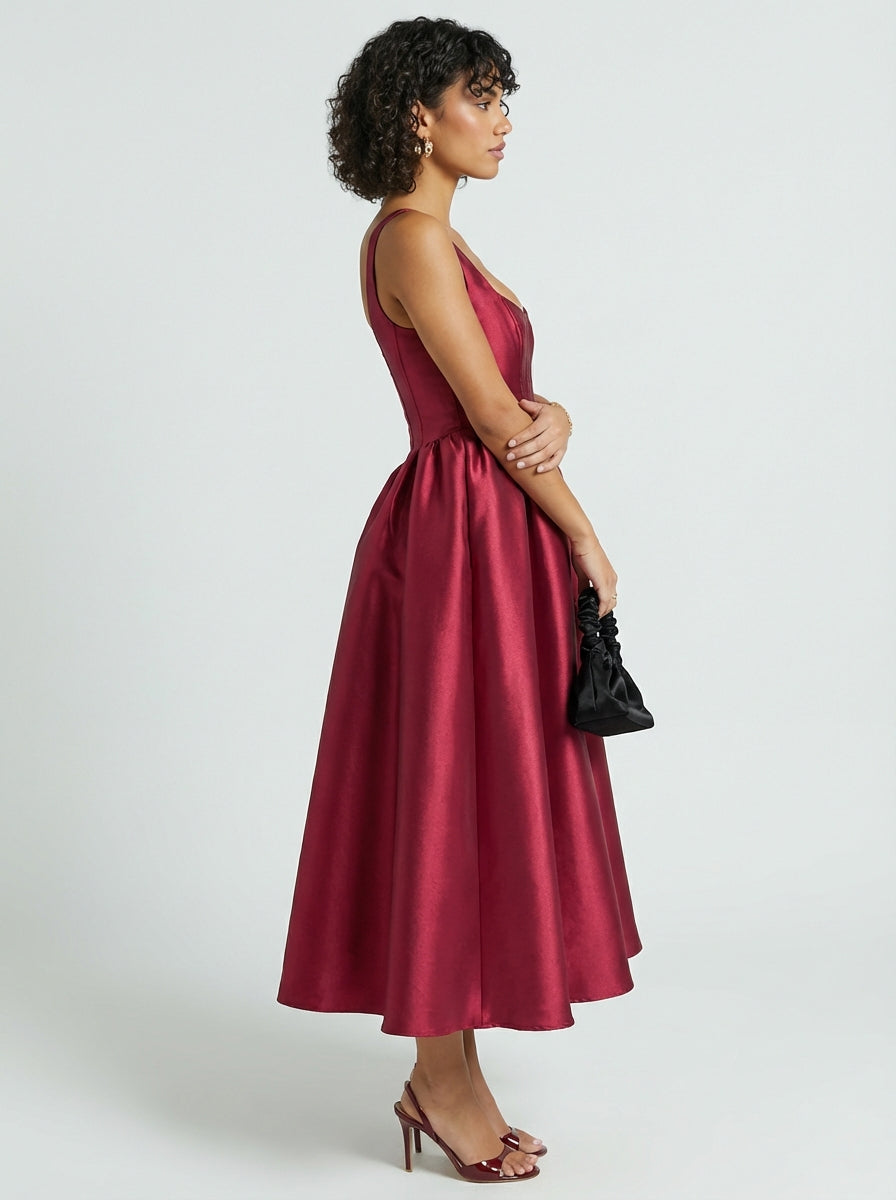 Brellmont | Burgundy Midi Dress
