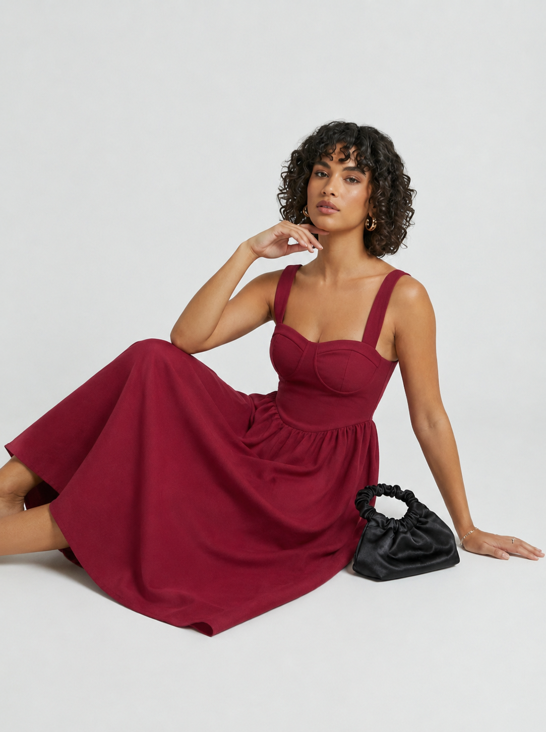 Brellmont | Burgundy Midi Dress