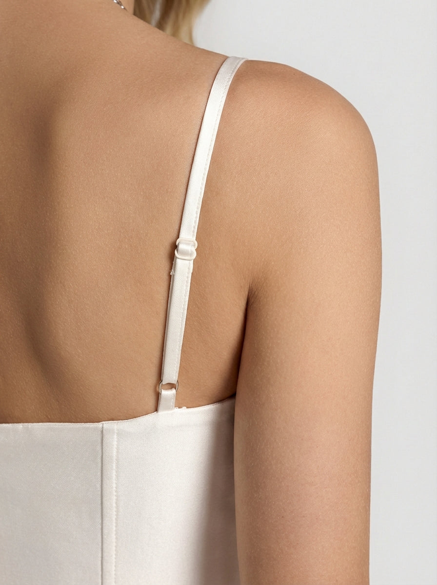 Brellmont | White Pleated Midi Dress