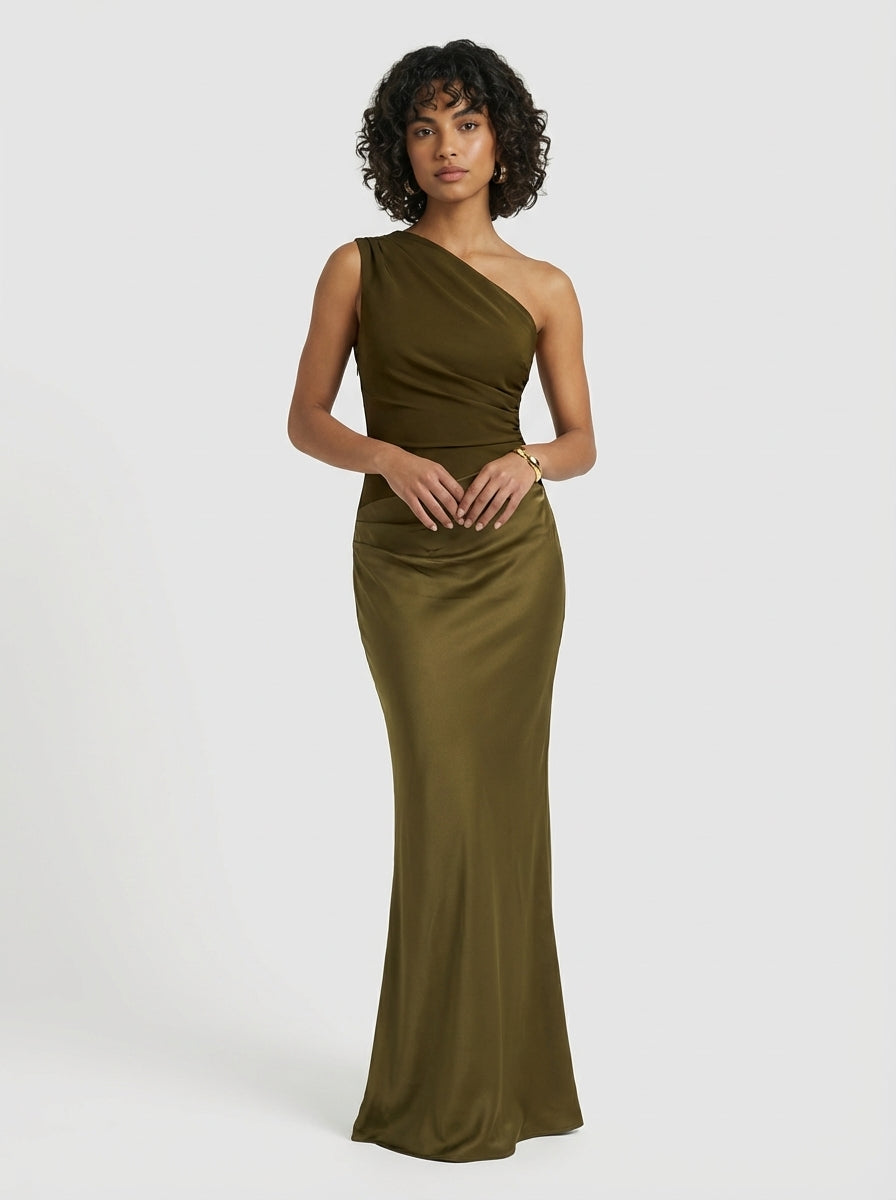 Brellmont | Grace Women’s One Shoulder Wedding Guest Maxi Dress