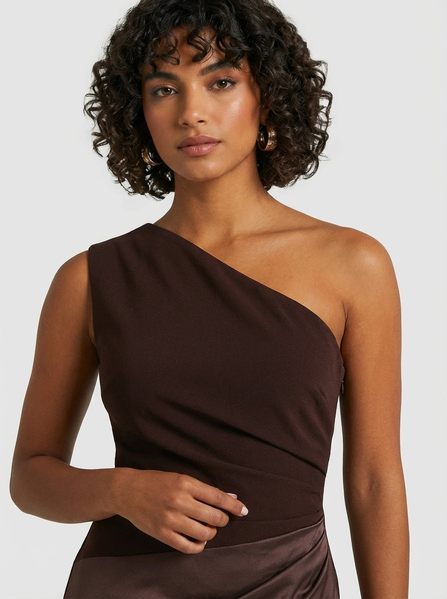 Brellmont | Grace Women’s One Shoulder Wedding Guest Maxi Dress