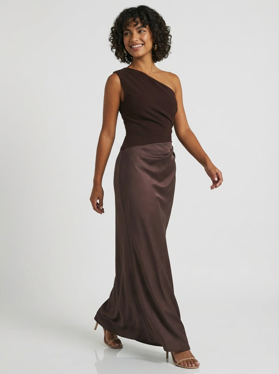 Brellmont | Grace Women’s One Shoulder Wedding Guest Maxi Dress