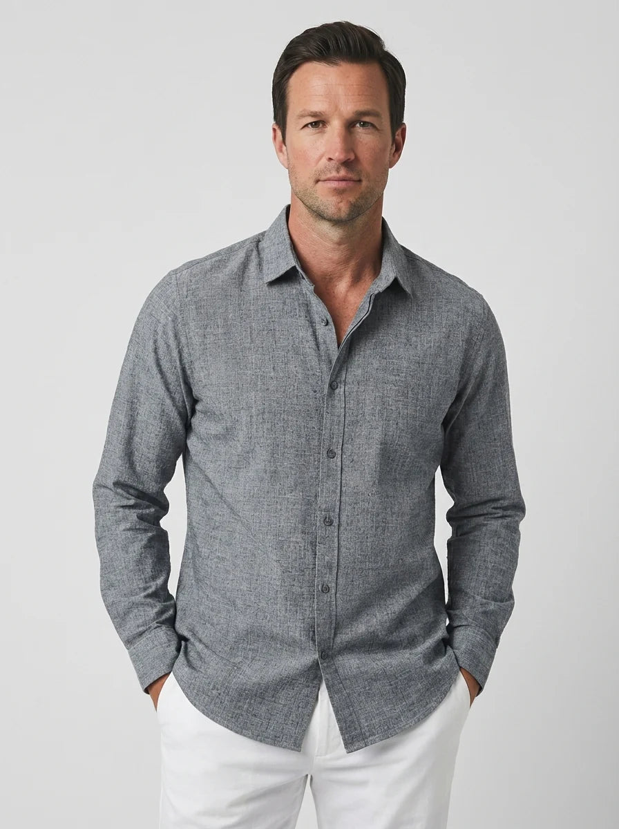 James | Summer Button Down Long Sleeve Shirt