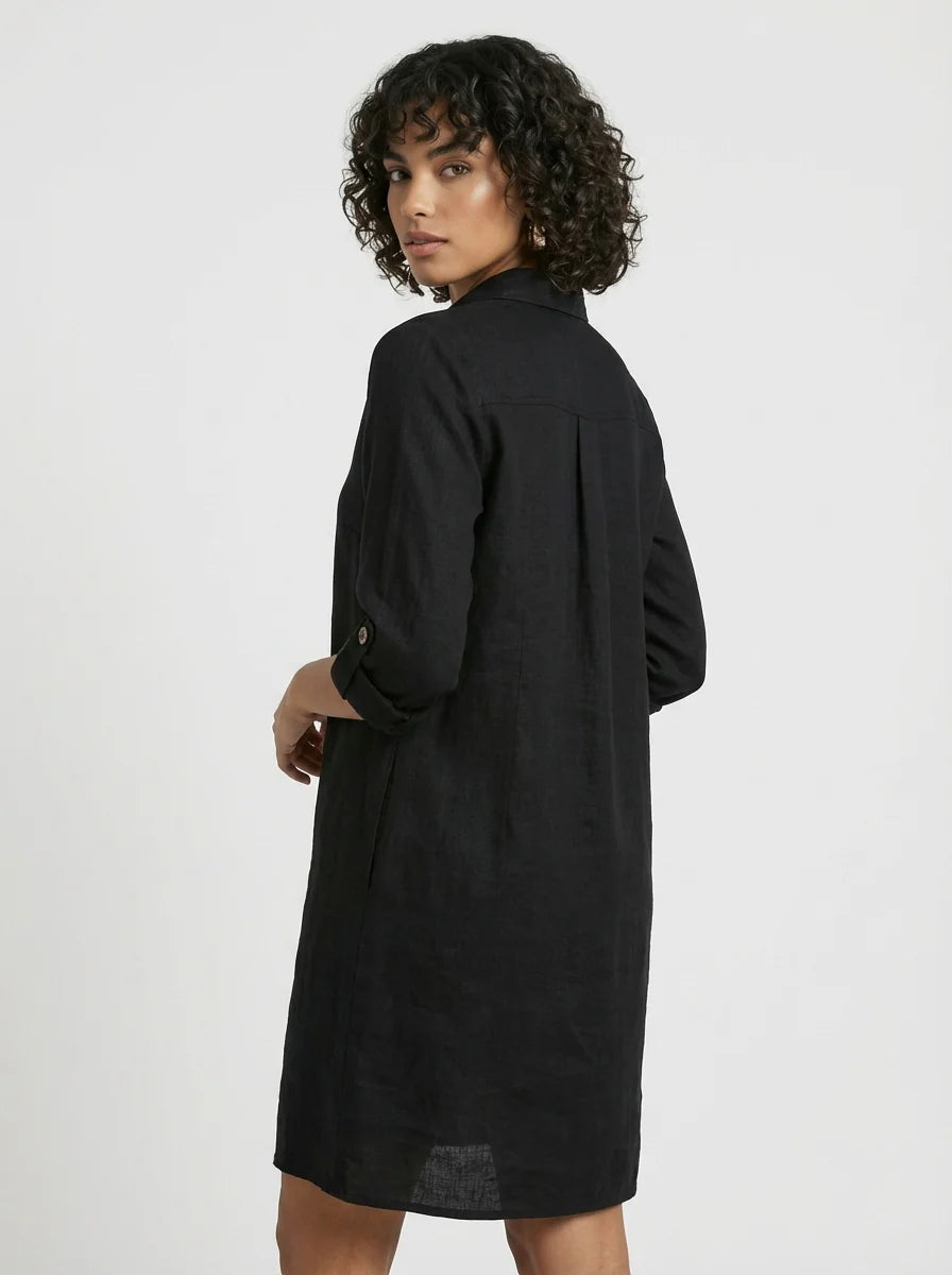 Maria | Summer White Button Front Shirt Mini Dress