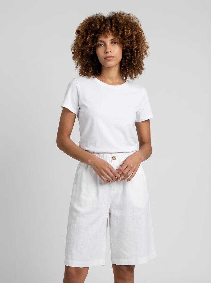 Mia | High Waisted Summer Shorts Elastic Waist