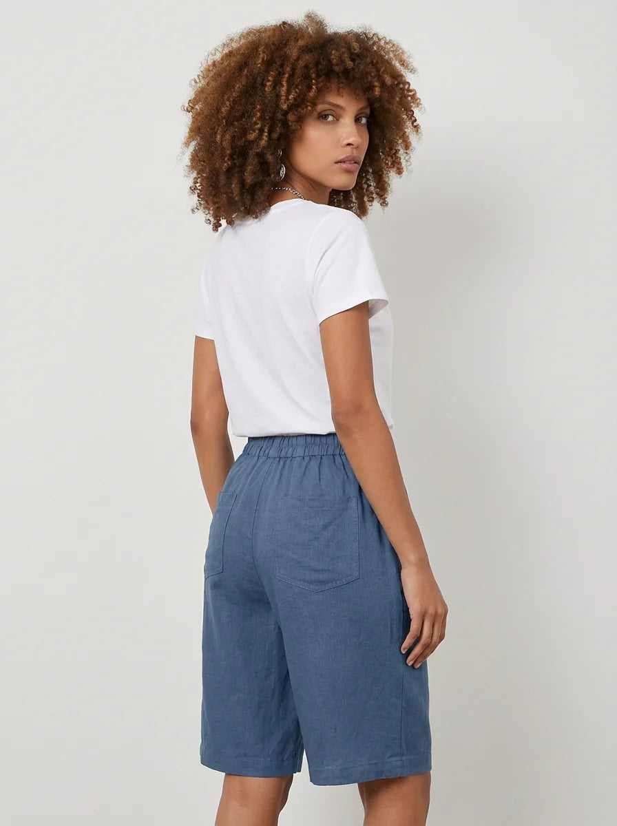 Mia | High Waisted Summer Shorts Elastic Waist