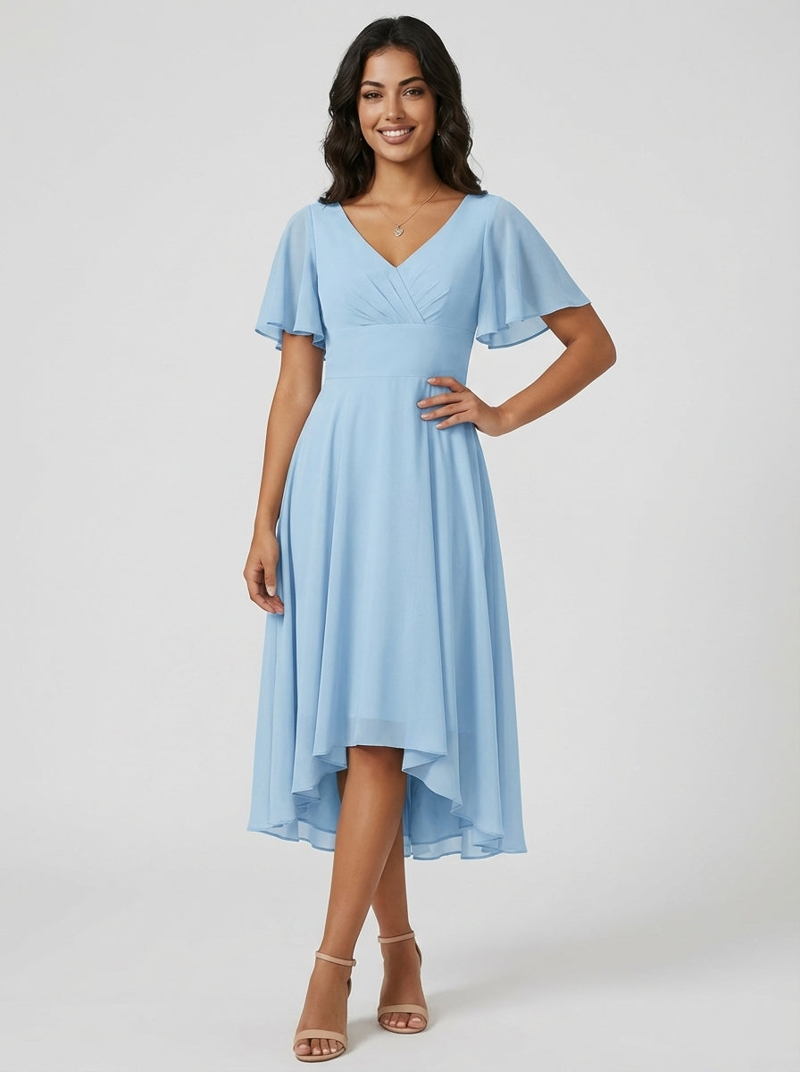 Brellmont | Nora Draped Day To Night V Neck Midi Dress