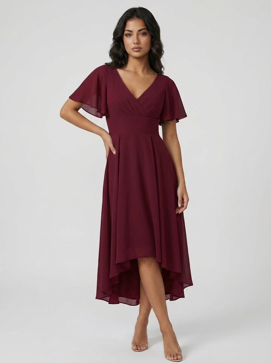 Brellmont | Nora Draped Day To Night V Neck Midi Dress