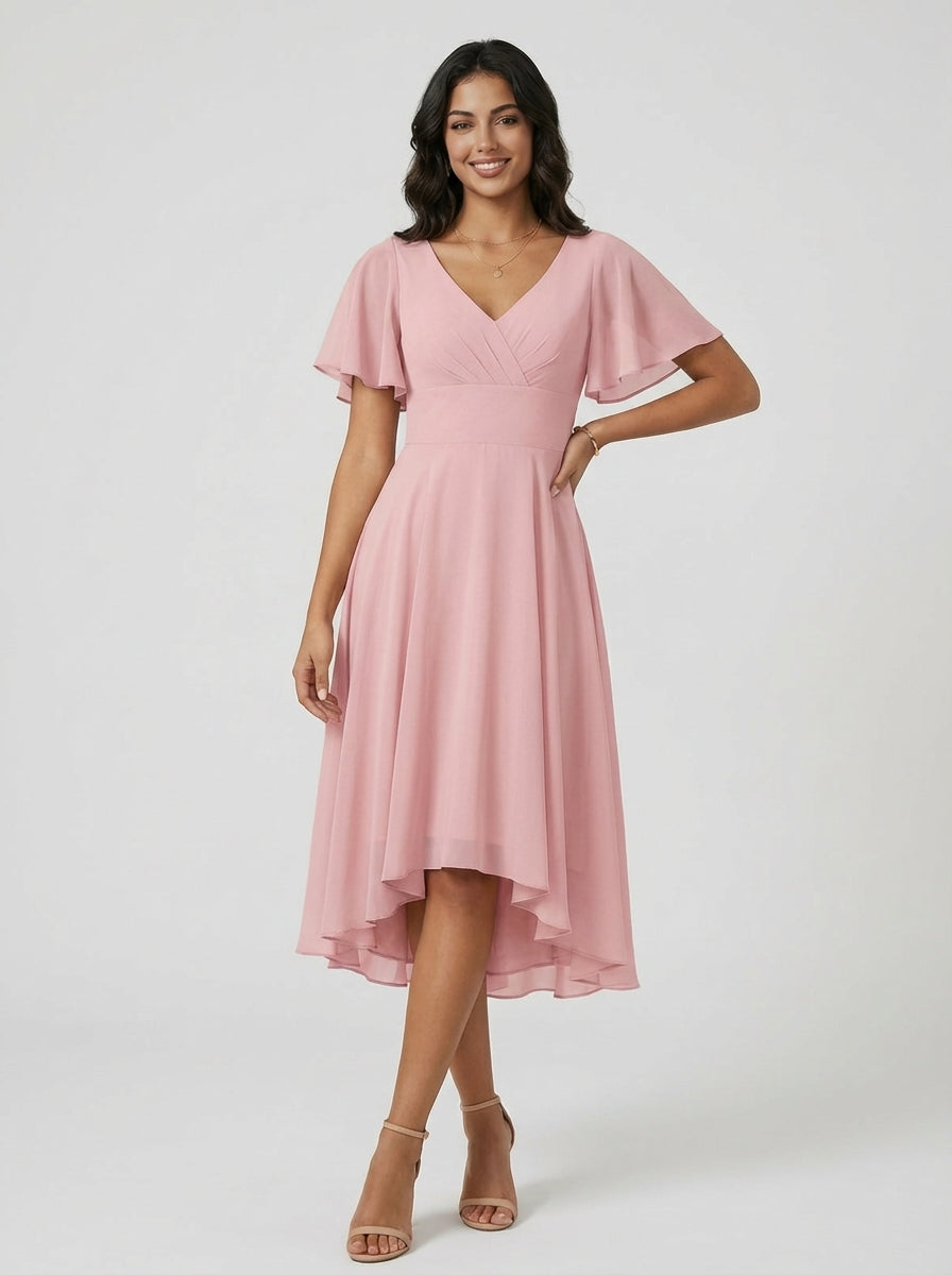 Brellmont | Nora Draped Day To Night V Neck Midi Dress