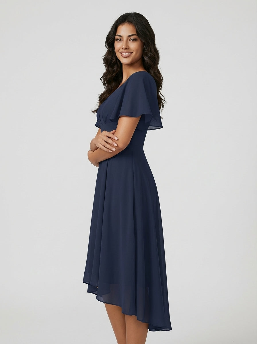 Brellmont | Nora Draped Day To Night V Neck Midi Dress