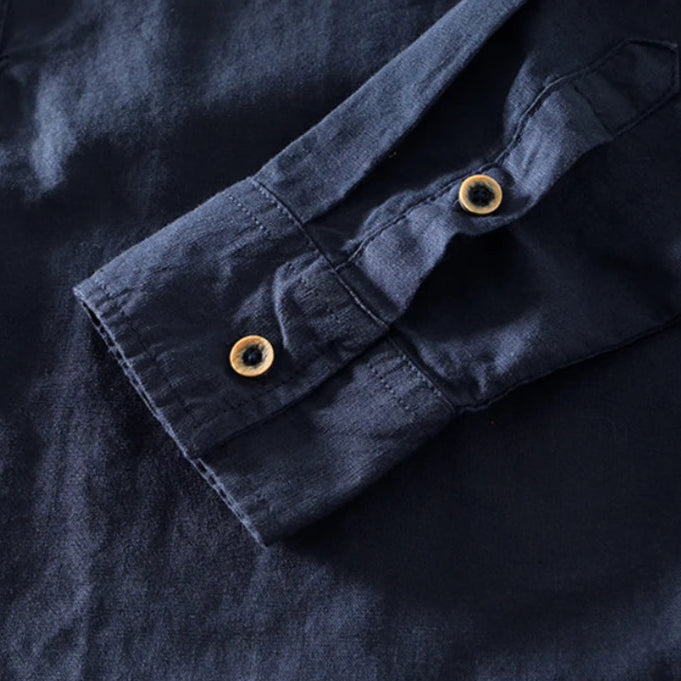 Aaron | Men’s Collared Long Sleeve Button Front Shirt