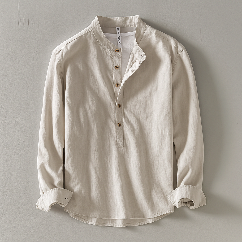 Aaron | Men’s Collared Long Sleeve Button Front Shirt