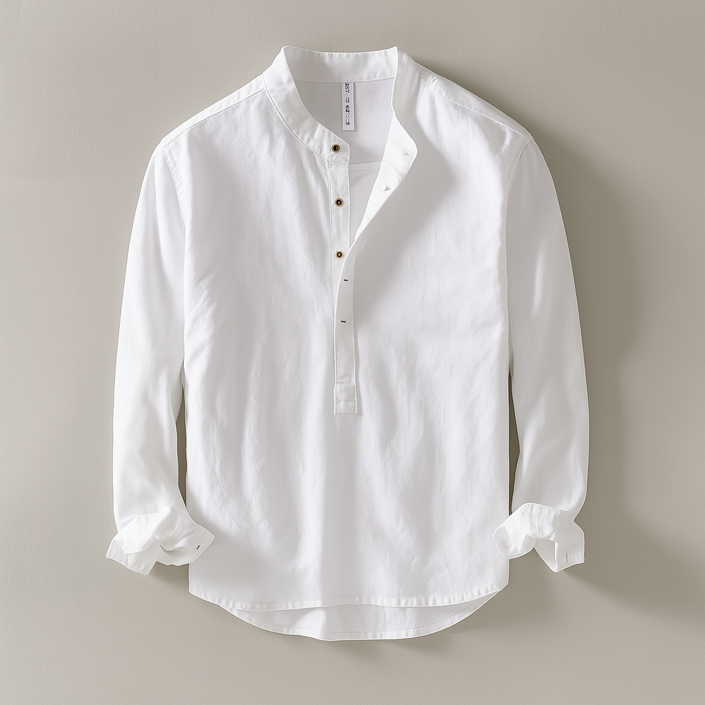 Aaron | Men’s Collared Long Sleeve Button Front Shirt