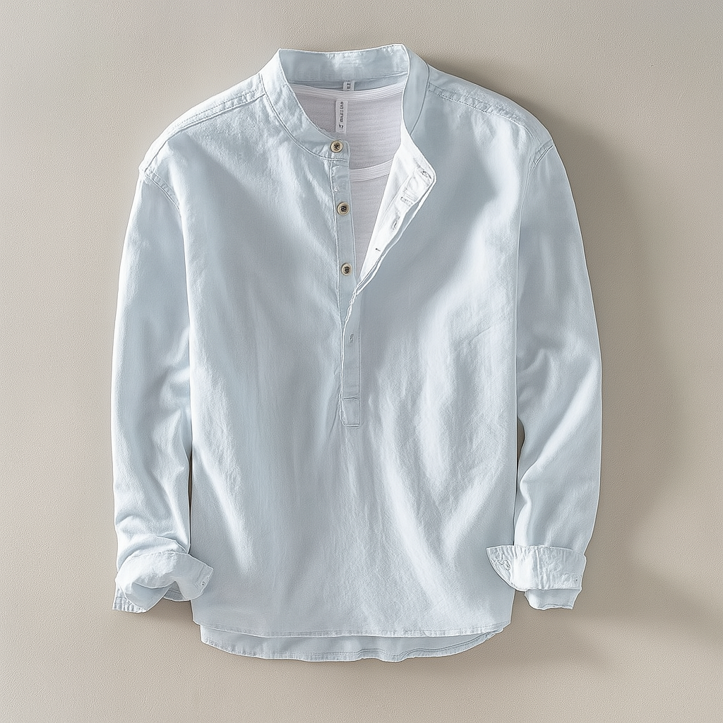 Aaron | Men’s Collared Long Sleeve Button Front Shirt