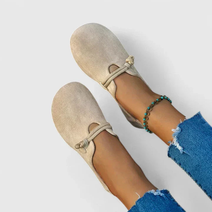 Abby | Women’s Slip On Rope Strap Rounded Toe Loafers