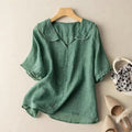 Abigail | Women’s Scalloped Collar V Neck Ruffle Sleeve Blouse