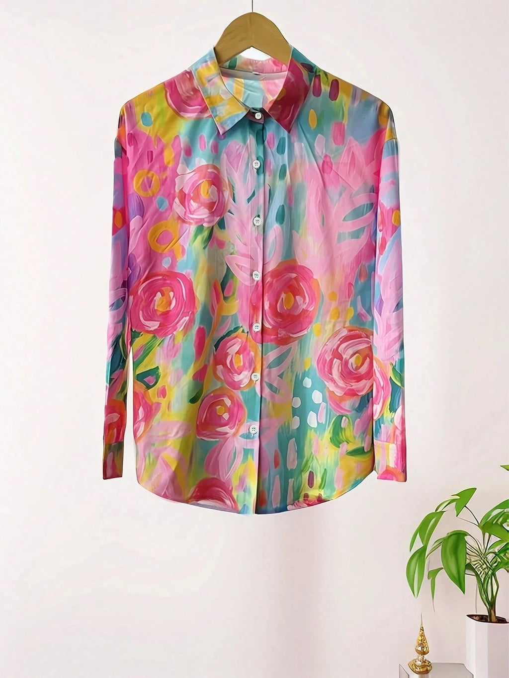Ada | Women’s Long Sleeve Button Up Floral Blouse