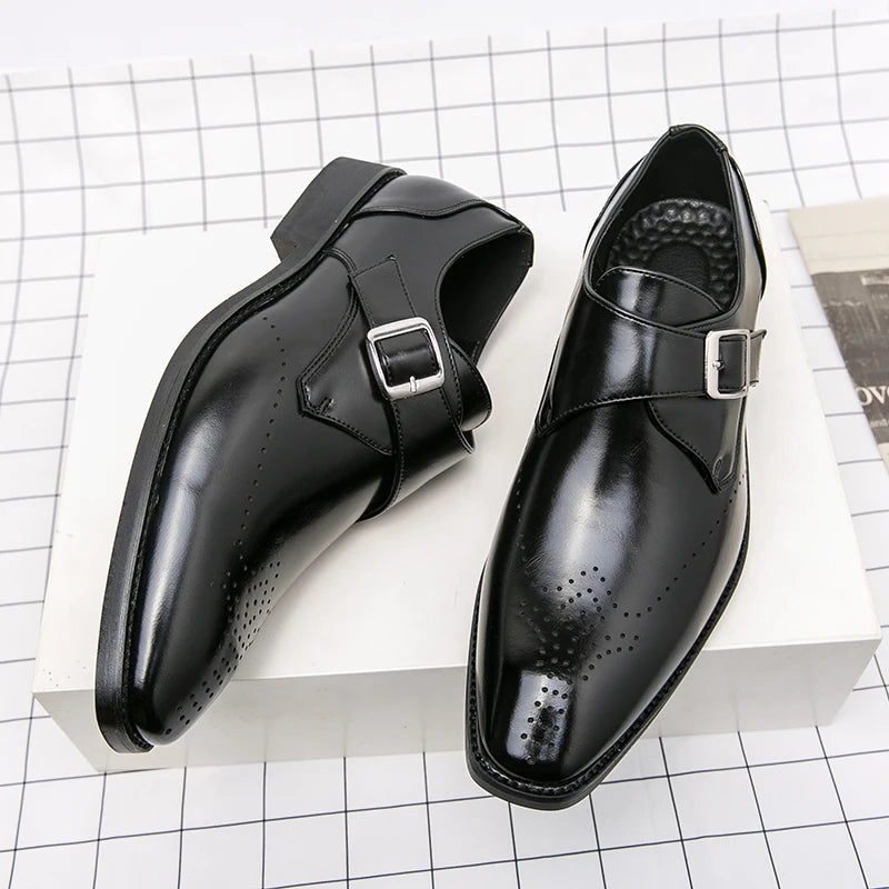 Adam | Men’s Monk Strap Brogue Wingtip Dress Shoes