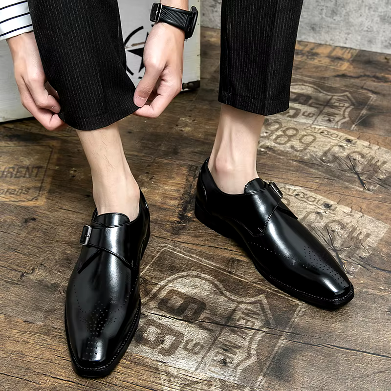 Adam | Men’s Monk Strap Brogue Wingtip Dress Shoes