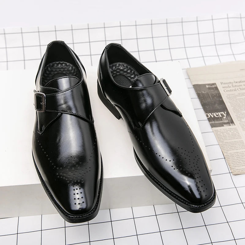 Adam | Men’s Monk Strap Brogue Wingtip Dress Shoes
