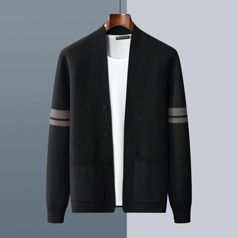 Adan | Men’s Striped Sleeve Knit Cardigan
