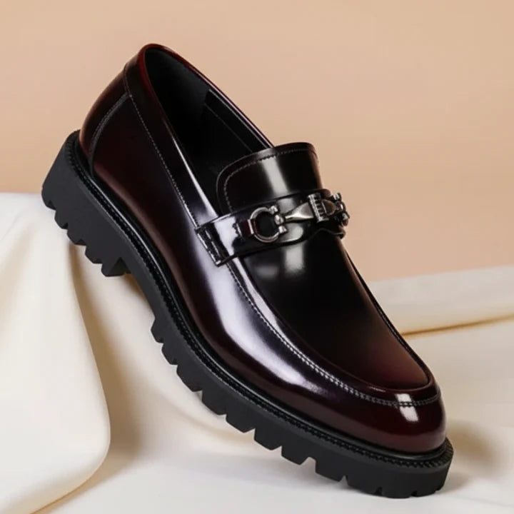 Adaora | Men’s Buckle Detail Round Toe Slip On Dress Loafers