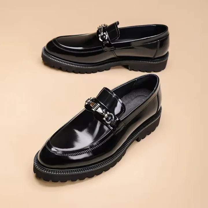 Adaora | Men’s Buckle Detail Round Toe Slip On Dress Loafers
