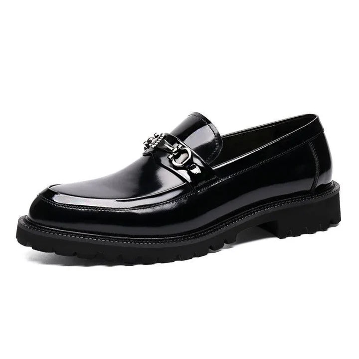 Adaora | Men’s Buckle Detail Round Toe Slip On Dress Loafers