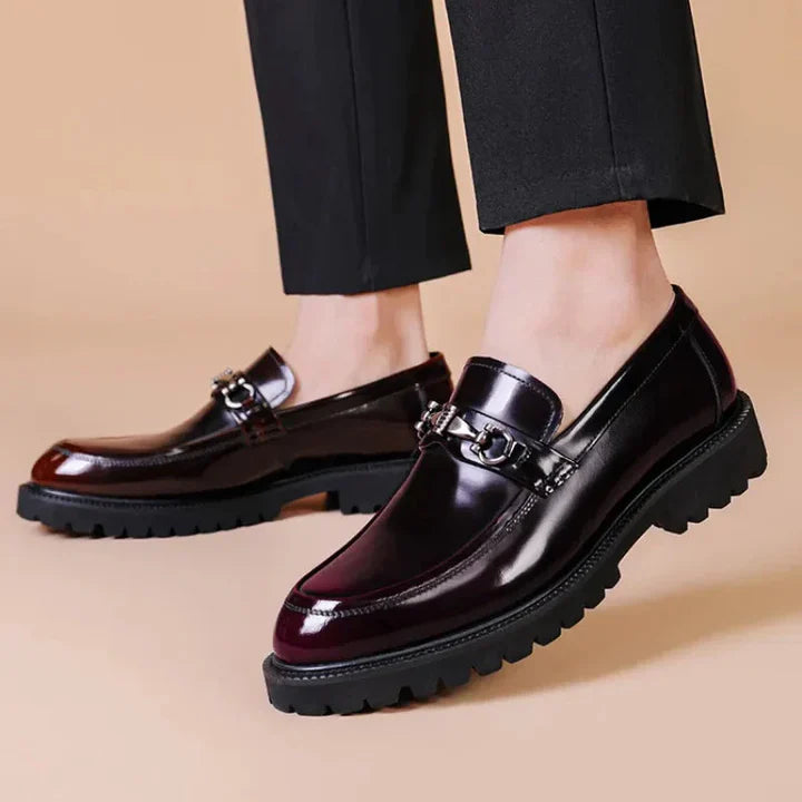 Adaora | Men’s Buckle Detail Round Toe Slip On Dress Loafers