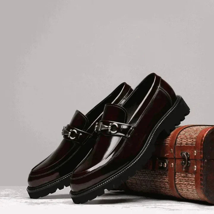 Adaora | Men’s Buckle Detail Round Toe Slip On Dress Loafers