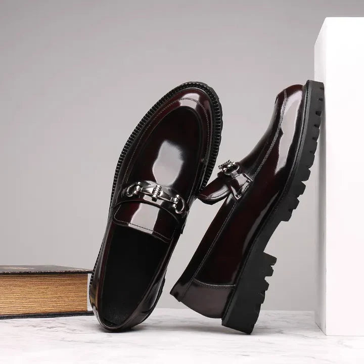 Adaora | Men’s Buckle Detail Round Toe Slip On Dress Loafers
