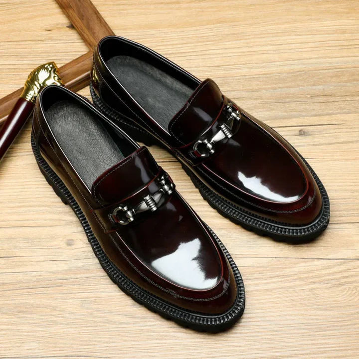 Adaora | Men’s Buckle Detail Round Toe Slip On Dress Loafers