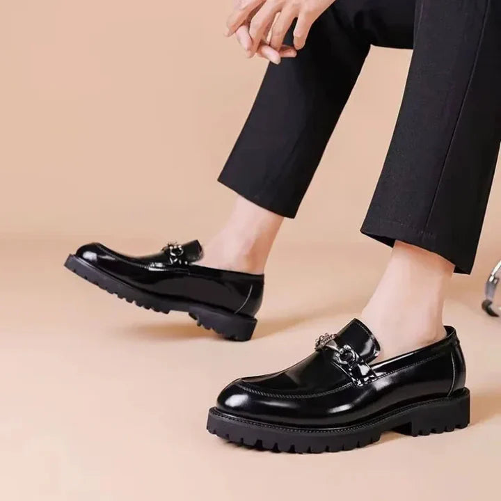 Adaora | Men’s Buckle Detail Round Toe Slip On Dress Loafers