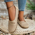 Addie | Women’s Round Toe Slip On Summer Flats
