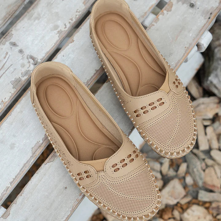 Addie | Women’s Round Toe Slip On Summer Flats