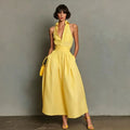 Addisyn | Women’s Halter Neck Sleeveless Collared Midi Dress