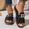 Adelyn | Women's Buckle Detail Platform Slip On Slides
