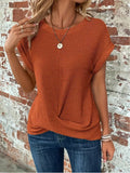 Adelynn | Women's Waffle Short Sleeve Crew Neck Summer T Shirt