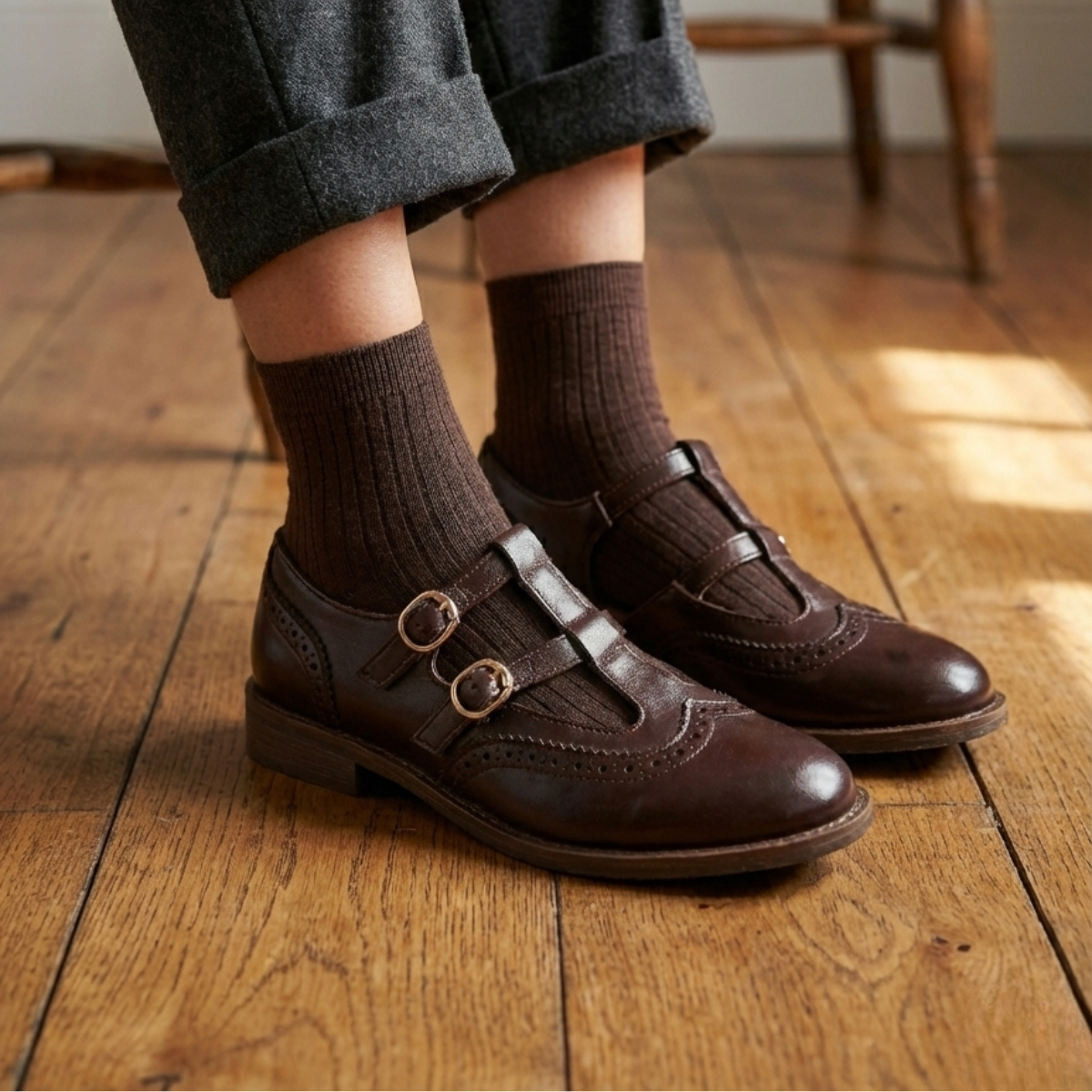 Adena | Women's Buckle Strap Closed Toe Mary Jane Shoes