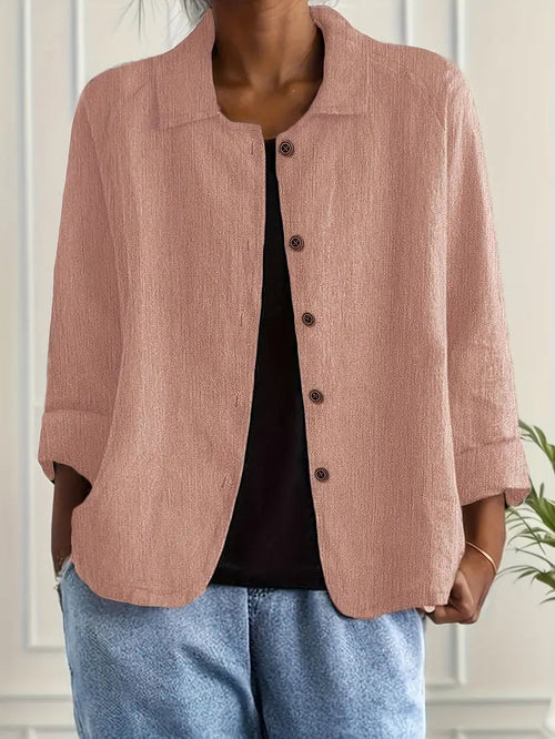 Adonia | Women's Button Front Long Sleeve Collared Jacket