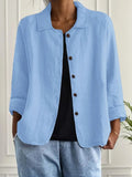 Adonia | Women's Button Front Long Sleeve Collared Jacket