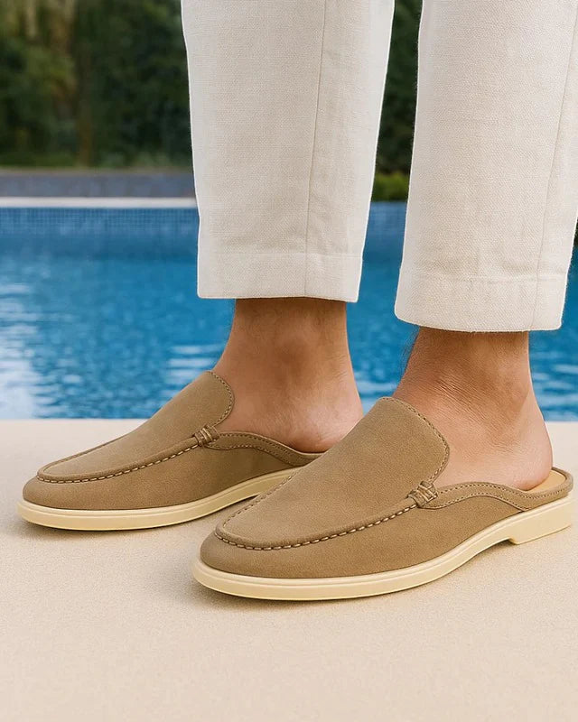 Adrian | Men’s Textured Slip On Round Toe Mules
