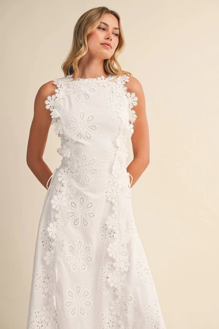 Adrianne | Women’s Floral Round Neck Sleeveless Flowy Maxi Dress