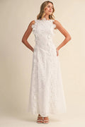 Adrianne | Women’s Floral Round Neck Sleeveless Flowy Maxi Dress